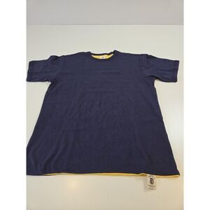 Bronson MFG Shirt Men's Size 40  Blue Yellow Trim 100% Cotton Casual Reversible